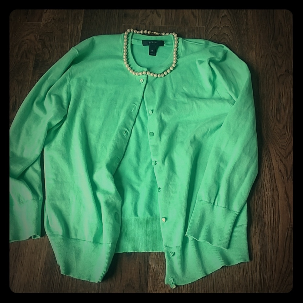 J Crew medium Apple green sweater